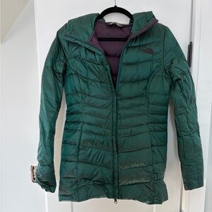 Women's Green North Face Puffer Jacket